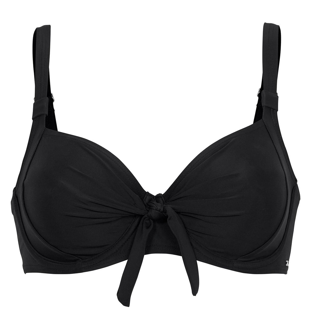 Abecitas Bikini-Oberteil mit Bügel Modell Capri Unique in Farbe schwarz in der Vorderansicht