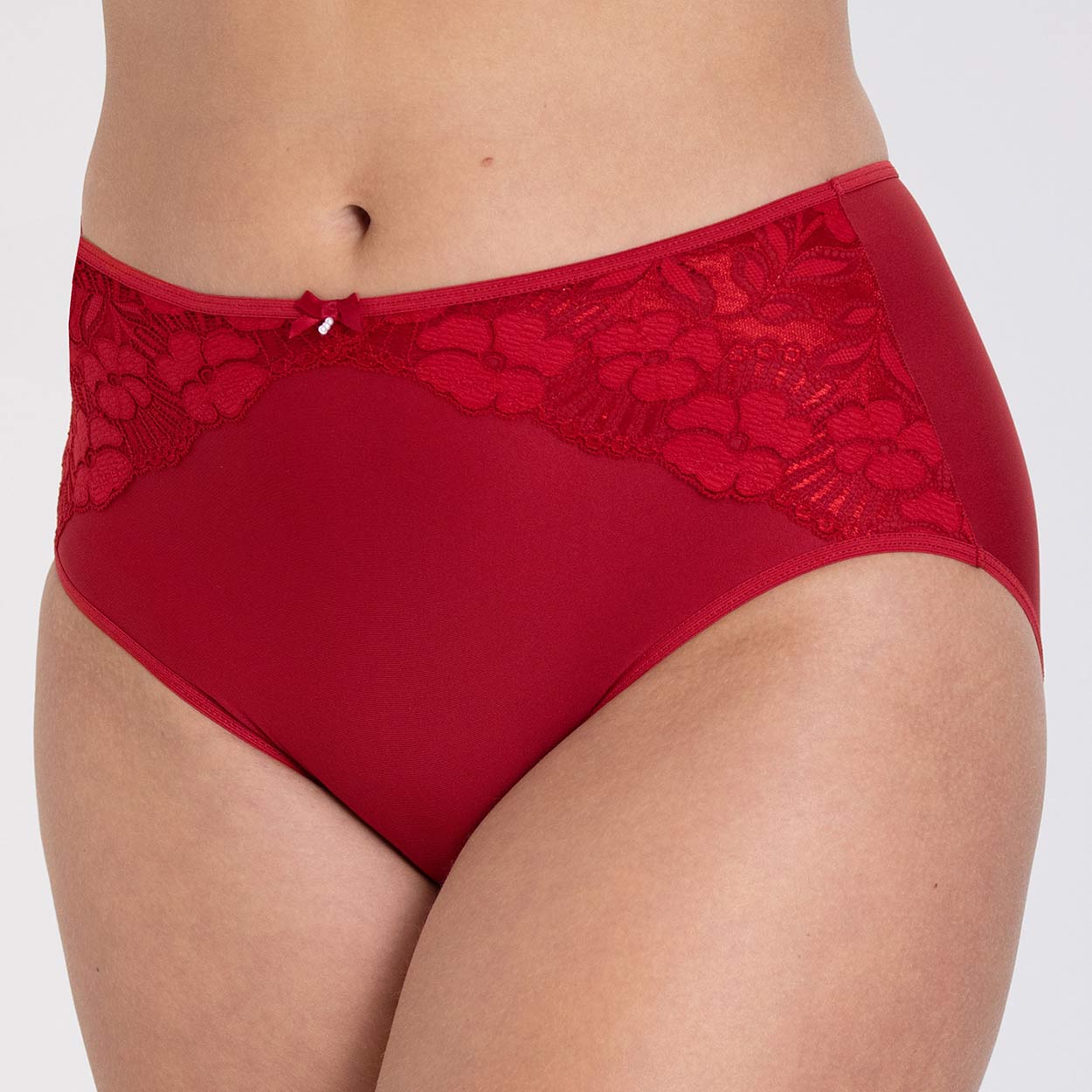 Miss Mary Maxislip Modell Jacquard & Lace in Farbe Rot