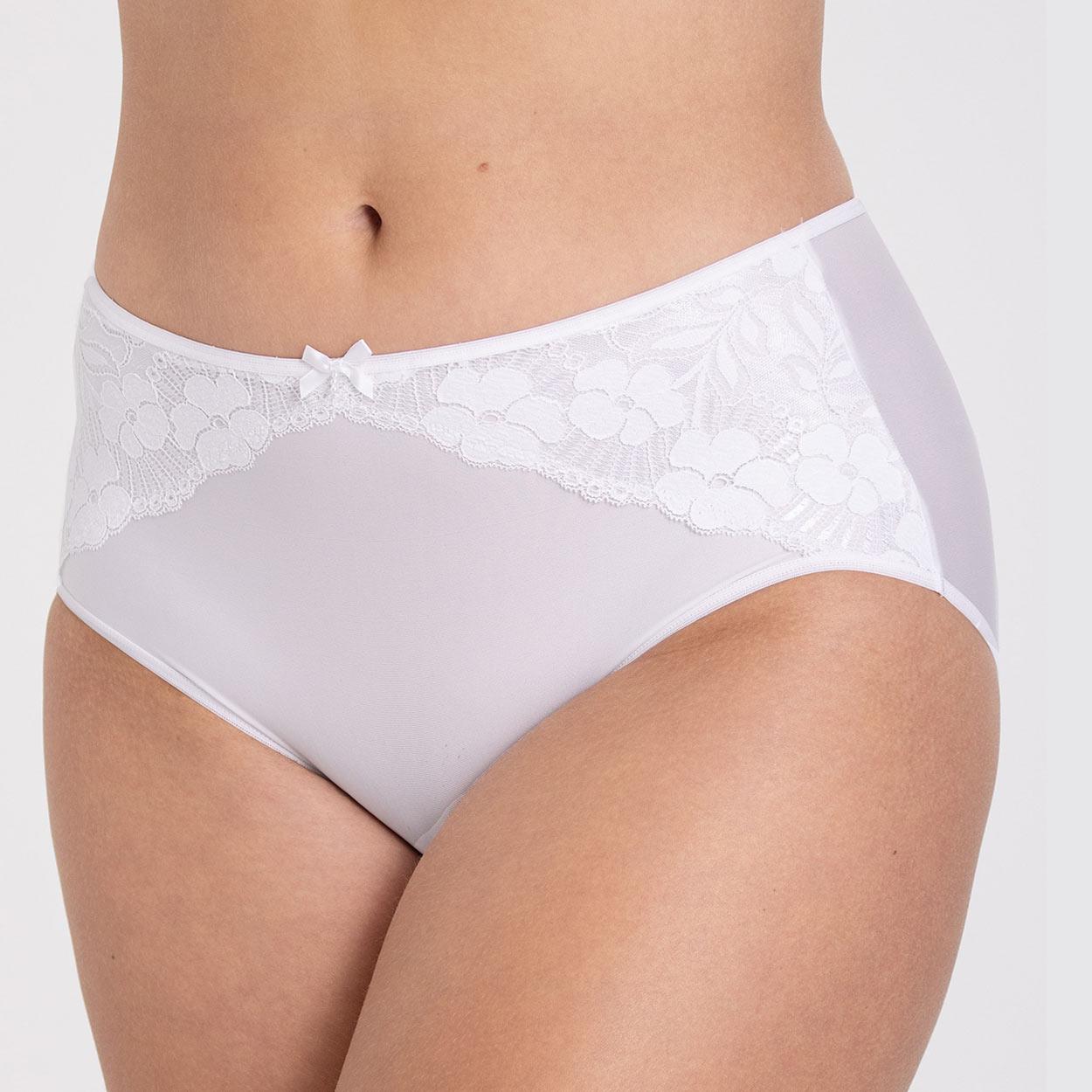 Miss Mary Maxislip Modell Jacquard & Lace in Farbe Weiss