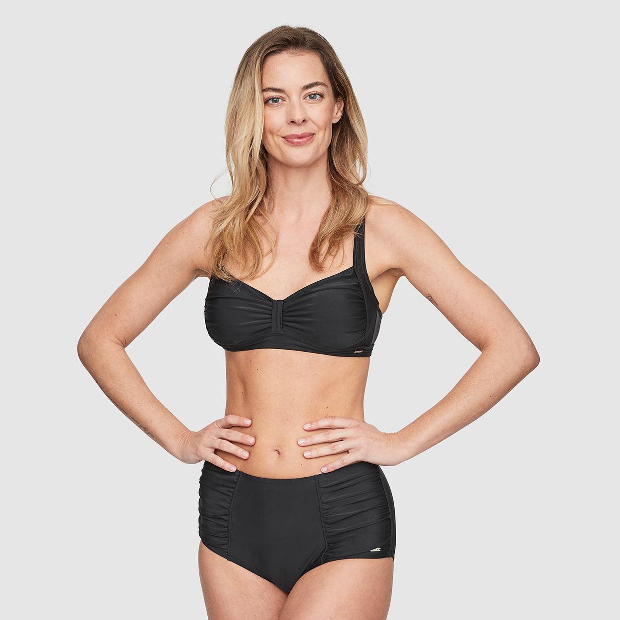 Abecitas Bikini-Oberteil mit Bügel Modell Capri Unique in Farbe schwarz mit Maxislip