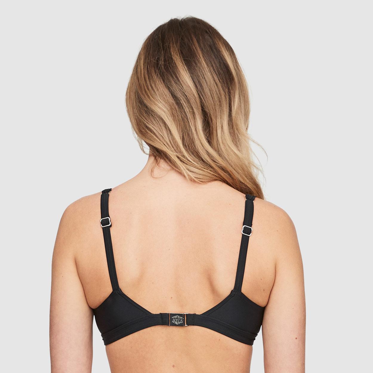 Abecitas Bikini-Oberteil ohne Bügel Modell Capri Delight in Farbe schwarz in der Rückenansicht