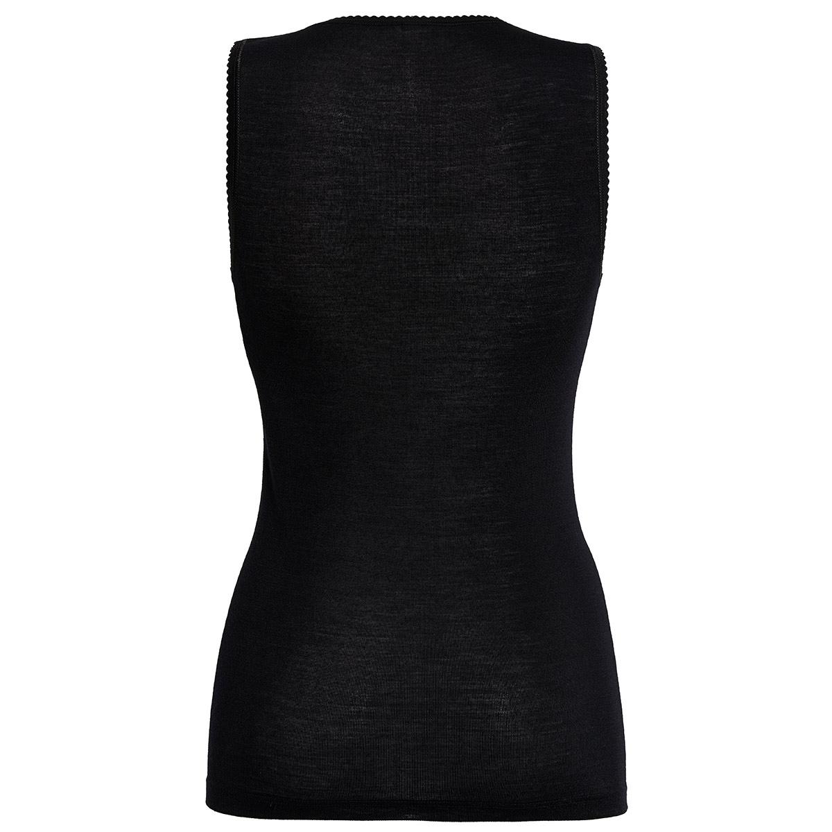 Susa Hemdchen mit Spitze Modell Sangora in schwarz in der Rückansicht