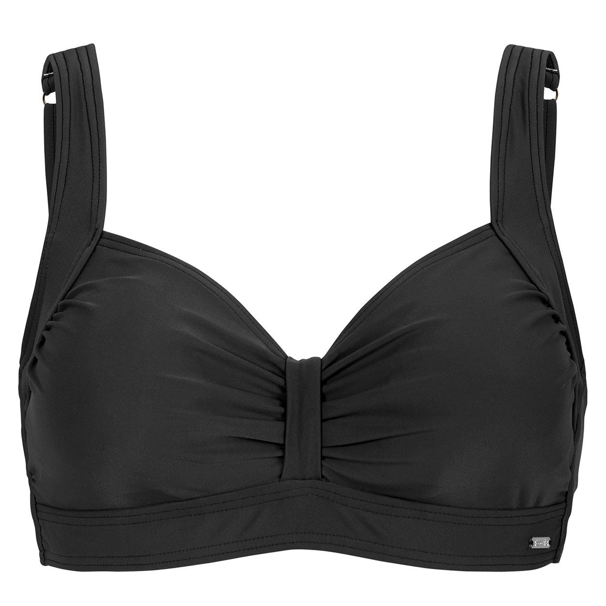 Abecitas Bikini-Oberteil ohne Bügel Modell Capri Delight in Farbe schwarz in der Vorderansicht