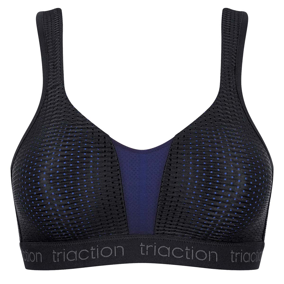 Triaction Sport-BH Modell Energy Lite in Farbe schwarz in der Vorderansicht