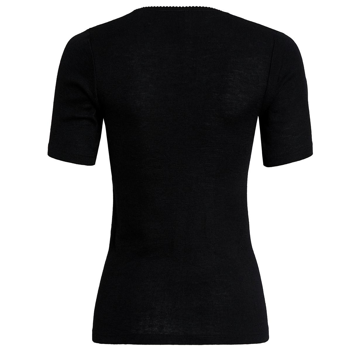 Susa T-Shirt mit Spitze Modell Sangora in schwarz in der Rückansicht