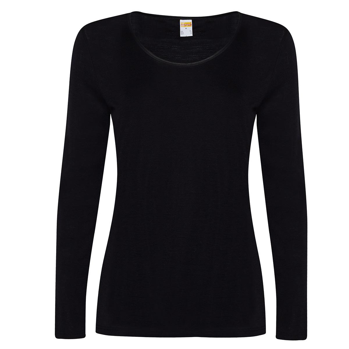 Susa Langarm-Shirt Modell Sangora in schwarz